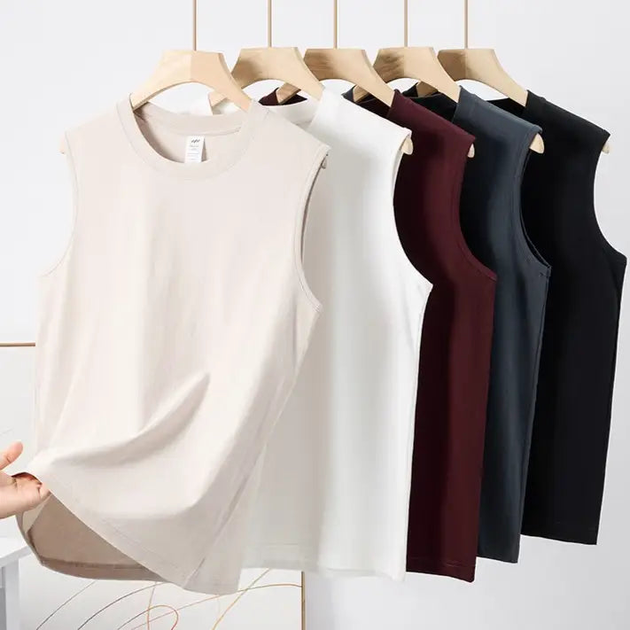 Essential Basic Plain Cotton Workout Muscle Tank Top