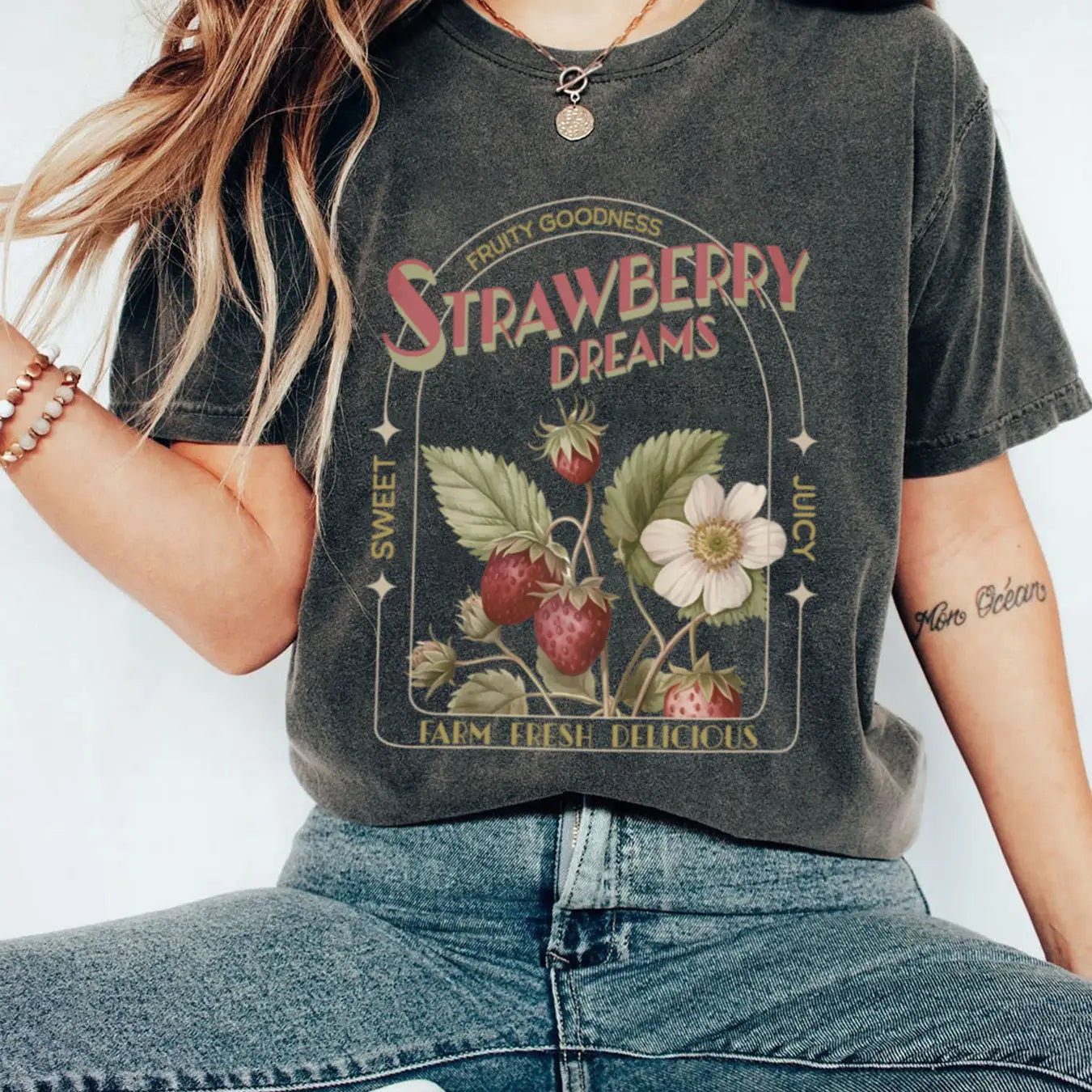 Vintage Wild Strawberry Dream Fruit Graphic Tee